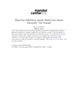 Blog Post: Rethinking Jewish Identity and Jewish Education: The Podcast