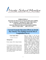 The Impact of the Economic Recession on Teachers and Teaching in Jewish Day Schools