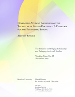 Developing Student Awareness of the Talmud as an Edited Document: A Pedagogy for the Pluralistic School