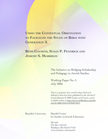 Using the Contextual Orientation to Facilitate the Study of Bible with Generation X