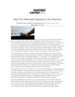 Blog Post: Meaningful Adjacency in the Classroom
