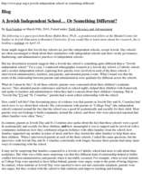 A Jewish Independent School… Or Something Different?