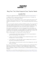Blog Post: The Critical Supports Every Teacher Needs