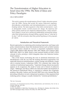 The Transformation of Higher Education in Israel since the 1990s: The Role of Ideas and Policy Paradigms