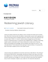 Redeeming Jewish Literacy