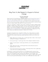 Blog Post: A Little Research in Support of School Change