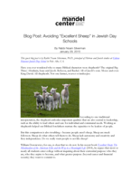 Blog Post: Avoiding “Excellent Sheep” in Jewish Day Schools