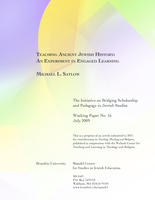 Teaching Ancient Jewish History: An Experiment in Engaged Learning