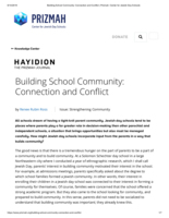 Building School Community:  Connection and Conflict