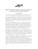 Blog Post: NRJE and CASJE: Laying the Foundation for Successful Jewish Education Research