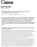 Board Members Take Note: Investing in Teacher Development Pays Dividends