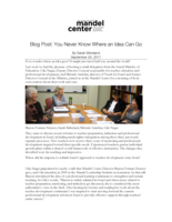 Blog Post: You Never Know Where an Idea Can Go