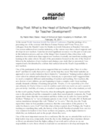 Blog Post: What is the Head of School’s Responsibility for Teacher Development?