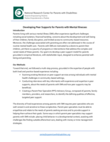 Developing Peer Supports for Parents with Mental Illnesses