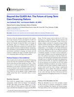 Beyond the CLASS Act: The Future of Long-Term Care Financing Reform