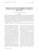 Disparities in Service Use and Expenditures for People With Intellectual and Developmental Disabilities in California in 2005 and 2013