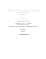 Leaving Christianity: How Morality and Personal Autonomy is Leading Young Adults to Become Religiously Unaffiliated