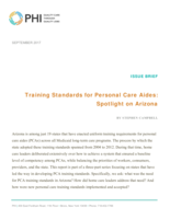 Training Standards for Personal Care Aides: Spotlight on Arizona ISSUE BRIEF