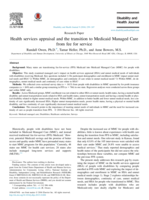 Health services appraisal and the transition to Medicaid Managed Care from fee for service