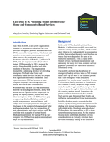 Easy Does It: A Promising Model for Emergency Home and Community-Based Services