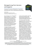 Managed Long-Term Services and Supports Contract Provisions Related to Transition and Diversion from Instituti onal Placement