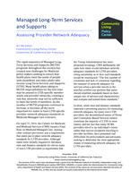 Managed Long-Term Services and Supports Assessing Provider Network Adequacy