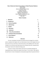 Role of Racial and Cultural Concordance in Patient-Physician Relations