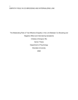 The Moderating Role of Trait Affective Empathy in the Link Between Co-Brooding and Negative Affect and Internalizing Symptoms