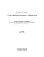 From Silence to Visibility: UN Security Council Resolution 1820 & the Role of Transnational Advocacy