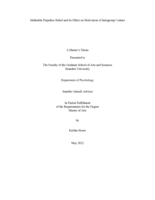 Malleable Prejudice Belief and Its Effect on Motivation of Intergroup Contact