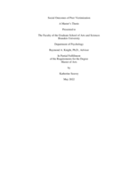 Social Outcomes of Peer Victimization