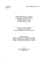 Seeing Black Women as Winners: An Analysis on Contemporary Media Bias Against Women of Color Running for the U.S. House Of Representatives in 2020