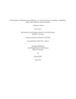 The Experience of Patients who are Blind or Low Vision in Genetic Counseling; A Qualitative Study About Effective Patient Education