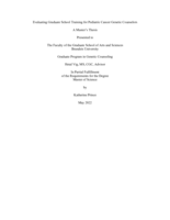 Evaluating Graduate School Training for Pediatric Cancer Genetic Counselors