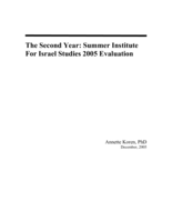 The Second Year: Summer Institute For Israel Studies 2005 Evaluation