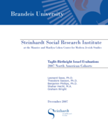 Taglit-Birthright Israel Evaluation: 2007 North American Cohorts