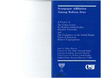 Synagogue Affiliation among Reform Jews