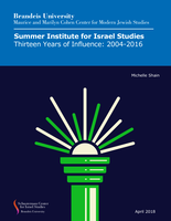 Summer Institute for Israel Studies Thirteen Years of Influence: 2004-2016