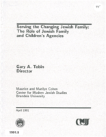Serving the Changing Jewish Family: The Role of Jewish Family and Children's Agencies