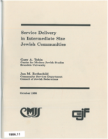 Service Delivery in Intermediate Size Jewish Communities