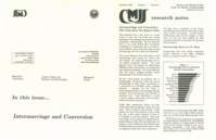 Research Notes: Intermarriage and Conversion 1988