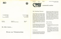 Research Notes: Focus on Volunteerism