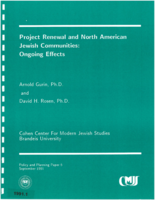 Project Renewal and North American Jewish Communities: Ongoing Effects