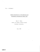 Jewish Perceptions of Antisemitism and Antisemitic Perceptions about Jews