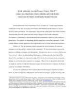Jewish Adolescents: American Teenagers Trying to