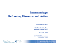 Intermarriage: Reframing Discourse and Action