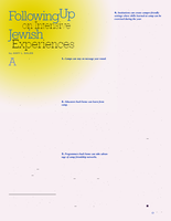 Following Up on Intensive Jewish Experiences