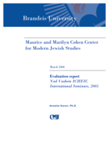 Evaluation report: Yad Vashem ICHEIC International Seminars, 2005