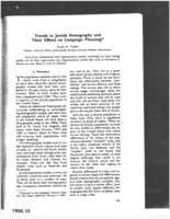 Trends in Jewish Demography and Their Effects on Campaign Plannings