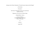 Insisting on God: Theistic Naturalism in Twentieth-Century American Jewish Thought